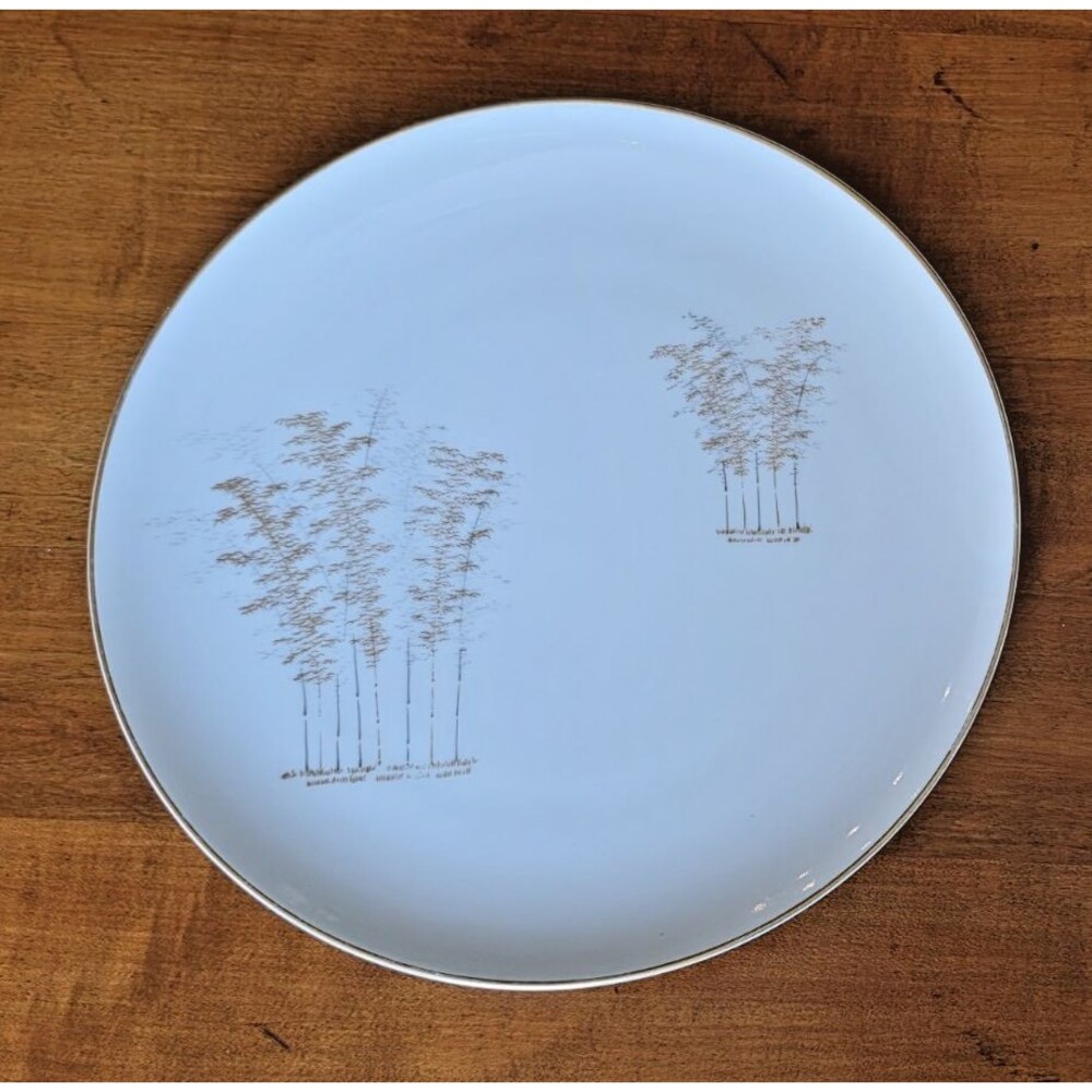 Arita Fukagawa Japan GOLD BAMBOO Rim Dinner Plate 10 1/4" -  10 available